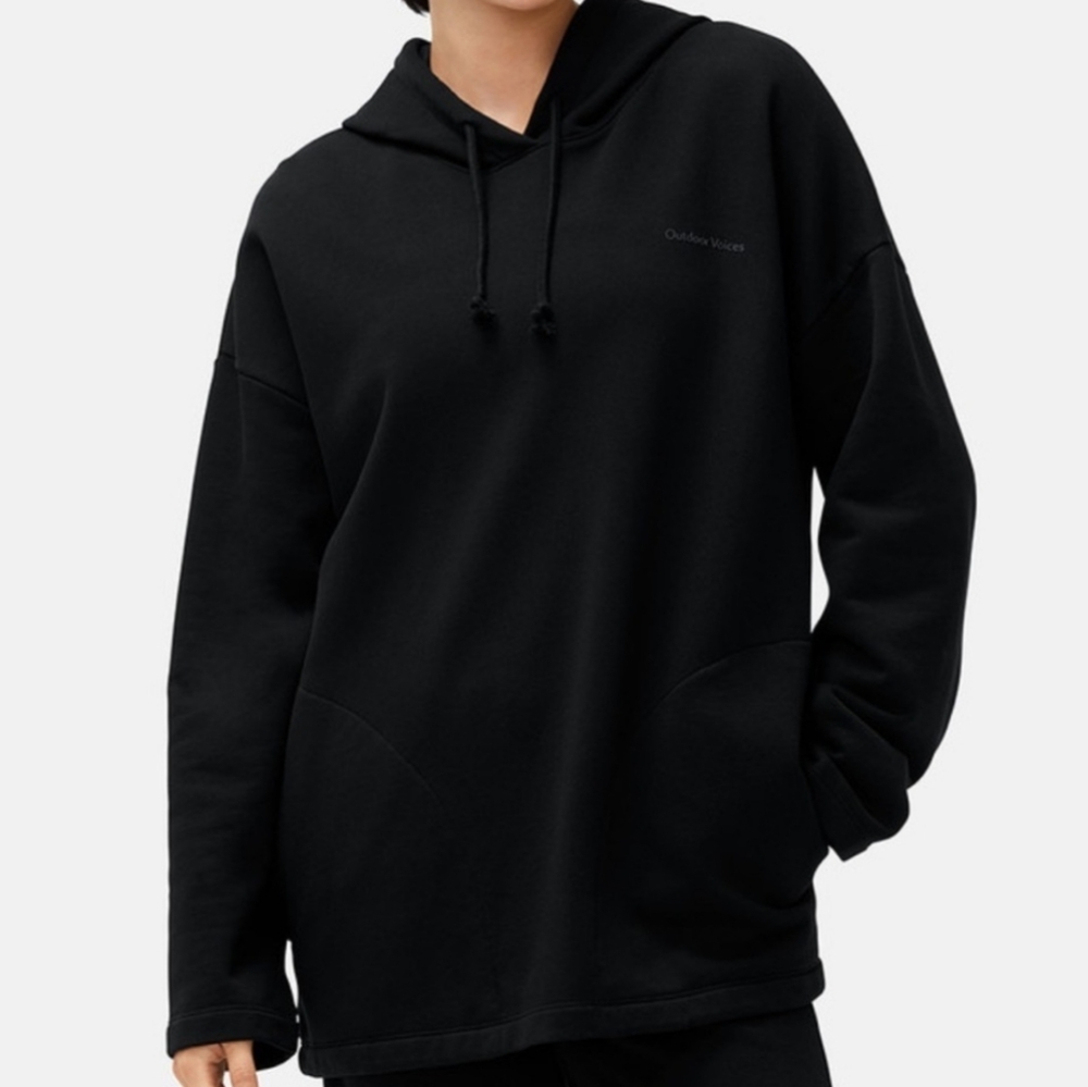 Like New Outdoor Voices 100% Cotton Black Oversize Hoodie